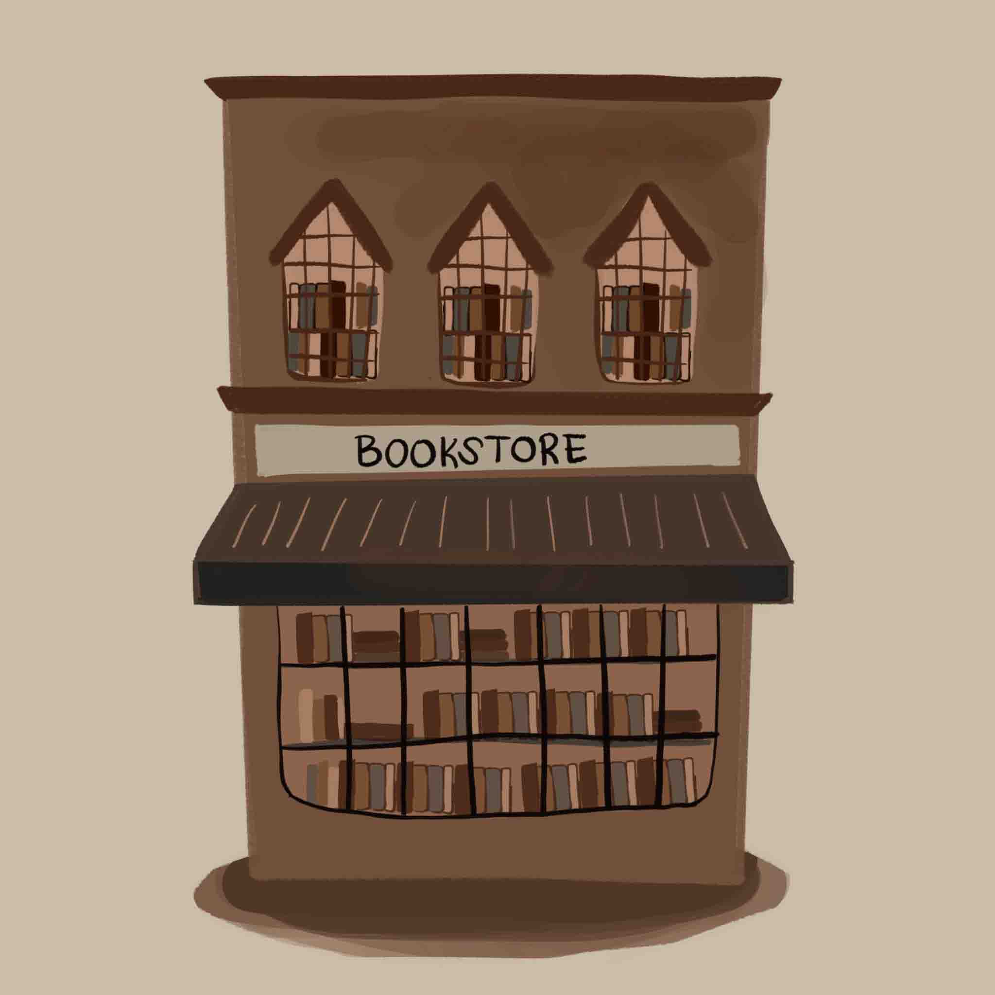 an illustration of a bookstore