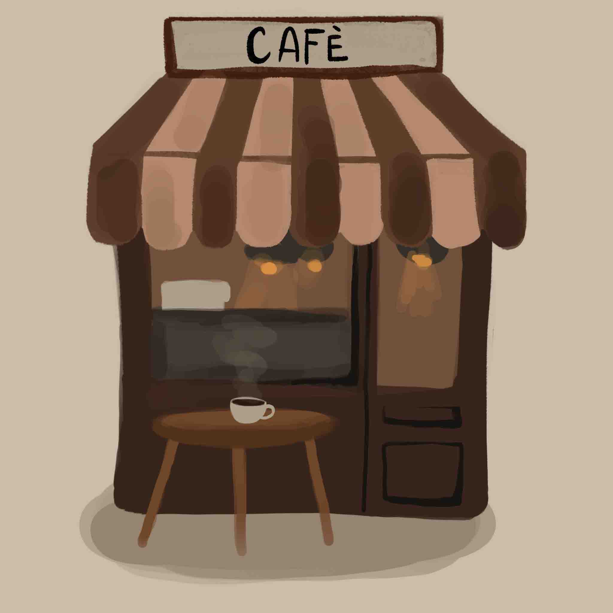 illustration of a cafe